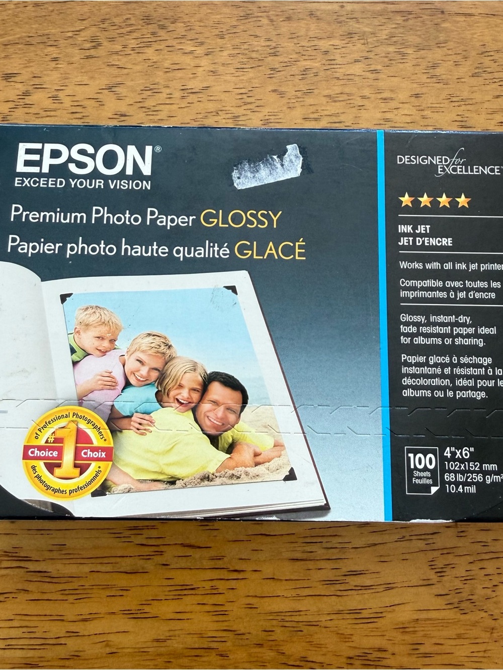 NEW Epson Premium Photo Paper Glossy 100 Sheets 4 x 6 Inch Ink Jet 68lb/256g/m2